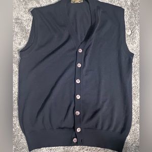 Benini  Signature sweater vest Navy blue Excellent condition! Merano wool
